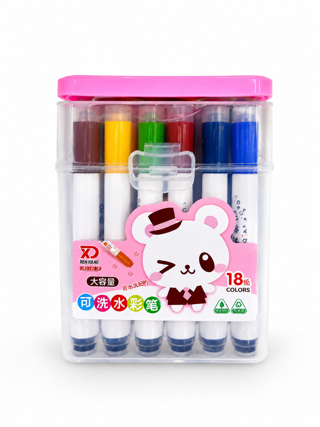 أقلام تلوين مائية قابلة للغسيل 18 لون | Washable Watercolor Markers 18 Colors