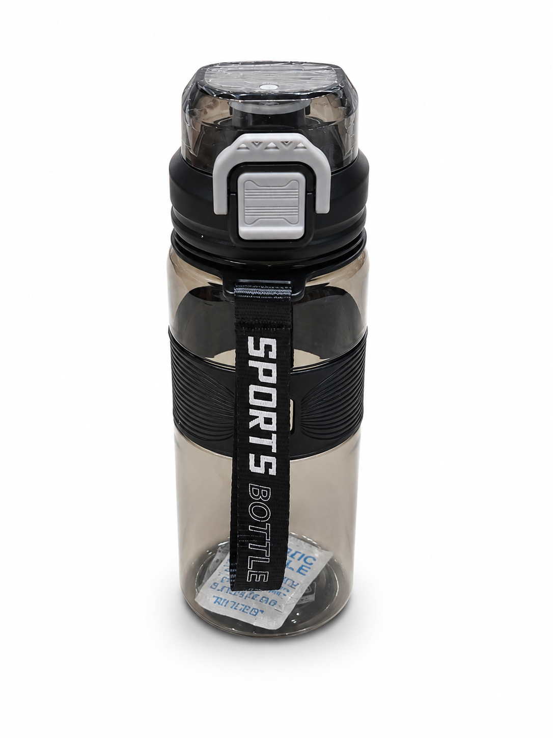 مطارة مياه رياضية شفافة - أسود | Transparent Sports Water Bottle - Black