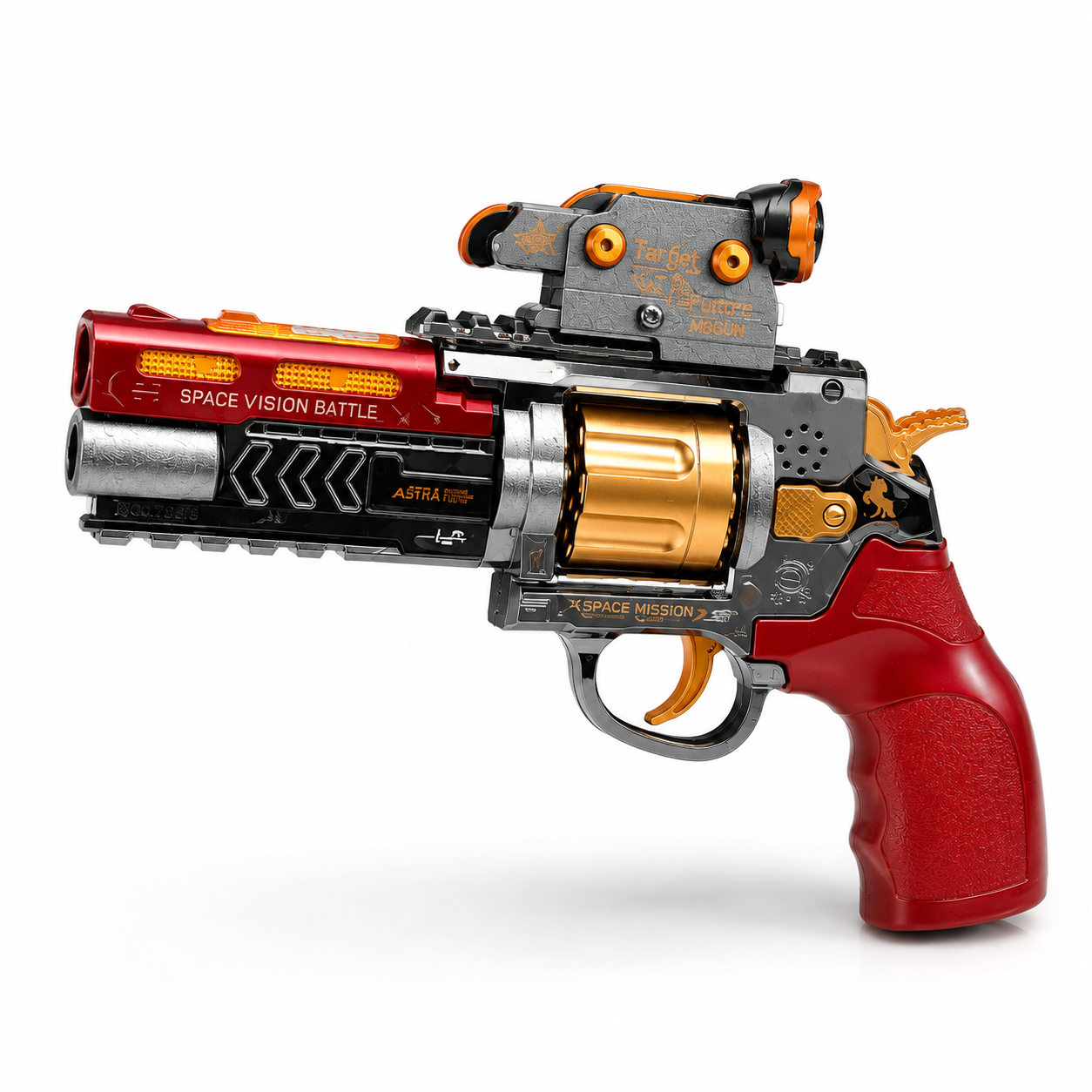 مسدس لعبة فضائي دوار إلكتروني للأطفال | Space Vision Battle Revolver Electric Toy Gun
