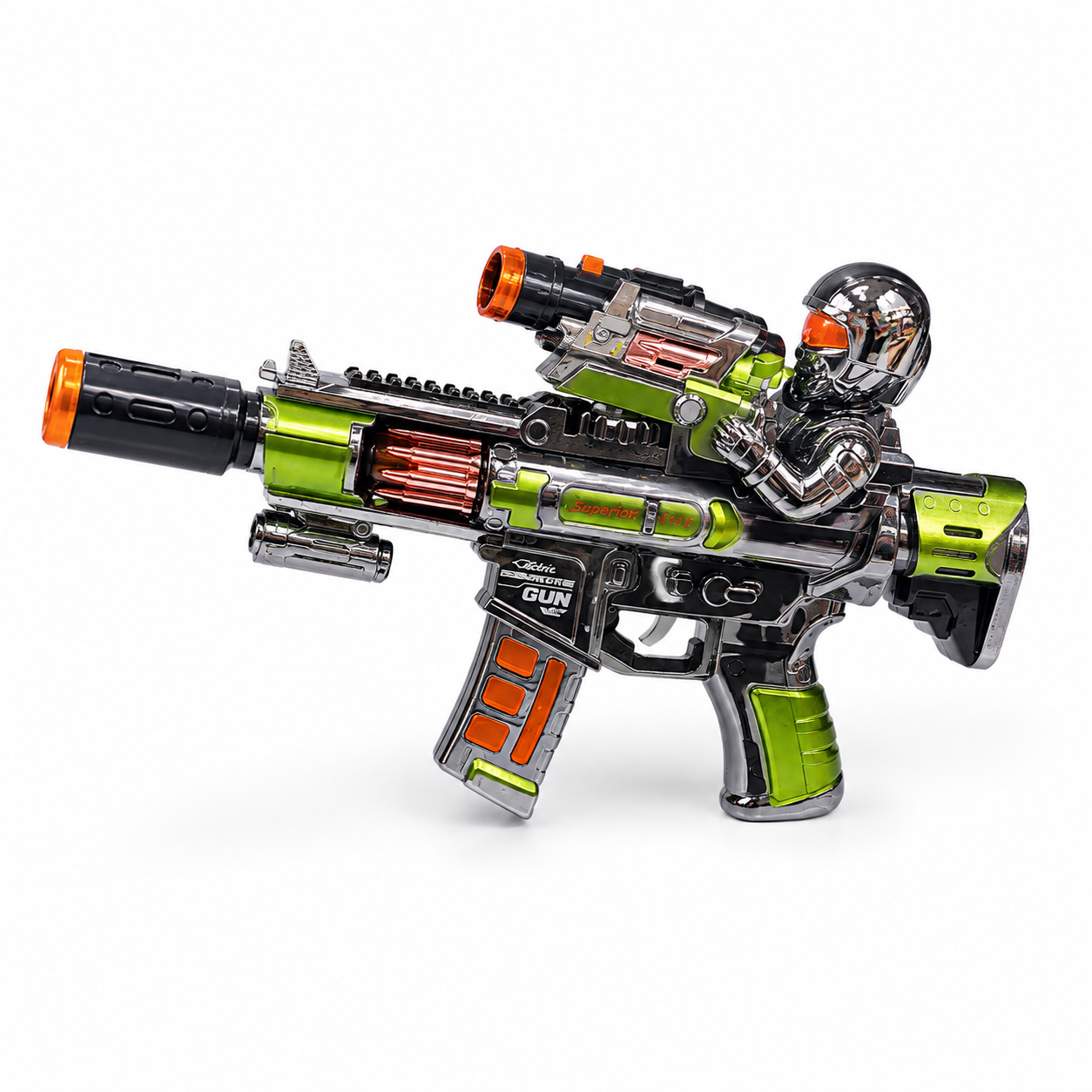 بندقية لعبة فضائية إلكترونية أسود أخضر للأطفال | Black Green Electric Space Toy Rifle for Kids