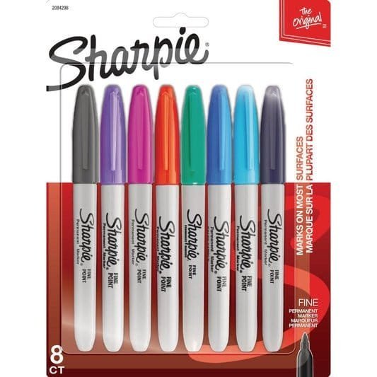 Sharpie Fine Permanent Markers 8 Color Set || اقلام ماركر ثابته علي كارت ماركة شاربي الامريكية⁩ ٨ لون - مكتبة اكسبريس الكويت