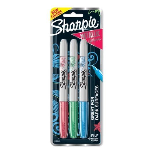 Sharpie Marker 3 Metallic Set Red/Blue/Green || اقلام شاربي ميتاليك 3 لون - مكتبة اكسبريس الكويت