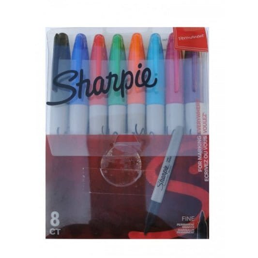 Sharpie Permanent Markers Fine Point 8 Assorted Colors || مجموعه الوان شاربي طقم 8 لون - مكتبة اكسبريس الكويت
