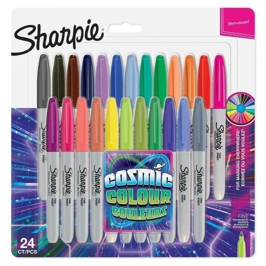 Sharpie Permanent Markers, Fine Point, Cosmic 24 Colour,|| الوان شاربي ماركر الامريكيه 24 لون - مكتبة اكسبريس الكويت