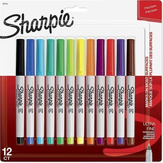 Sharpie Ultra Fine Markers 12 Colors || الوان ماركرز شاربي 12 لون ضعيفة - مكتبة اكسبريس الكويت