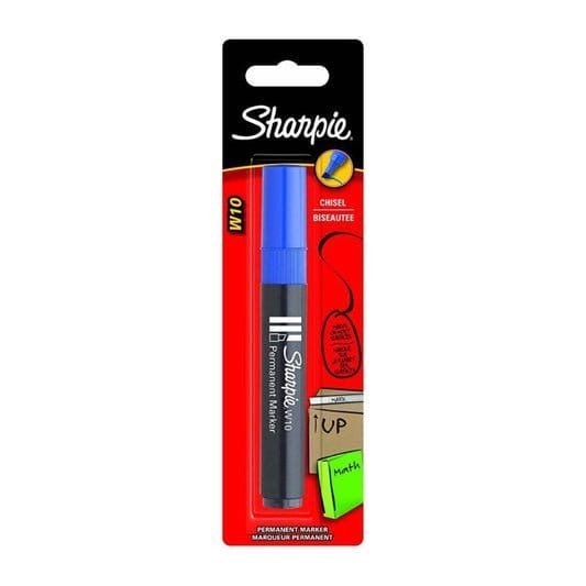 Sharpie W10 Blue Permanent Marker Chisel Tip || قلم ثابت شاربي لون ازرق راس مشطوف - مكتبة اكسبريس الكويت