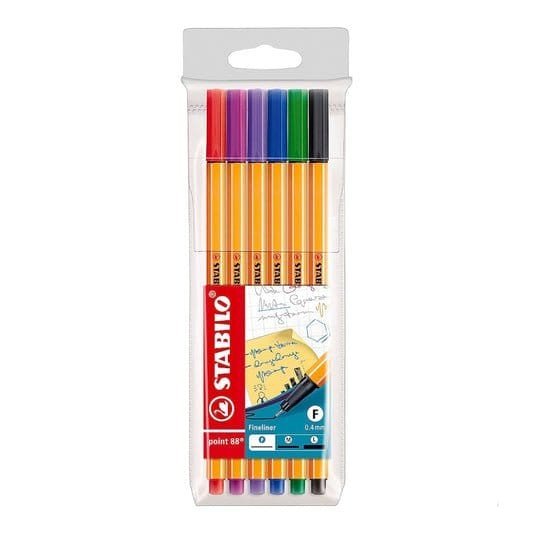Stabilo Fineliner Pack of 6 Colors || الوان ضعيفة ستابيلو مجموعة ٦ لون - مكتبة اكسبريس الكويت