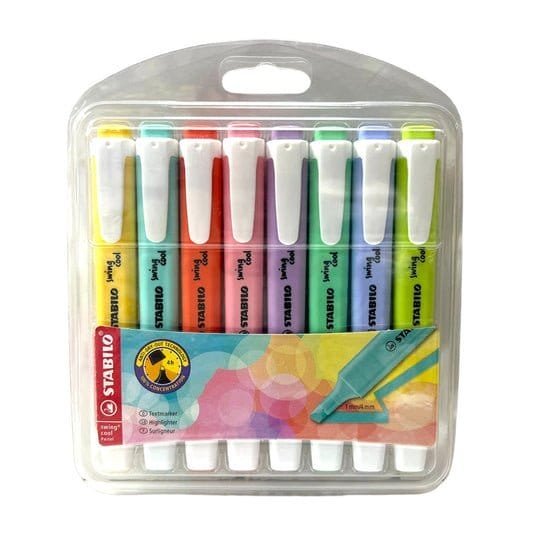 Stabilo Highlighters Swing Cool 8 Colors || الوان فسفوري ستابيلو باستيل ٨ لون - مكتبة اكسبريس الكويت