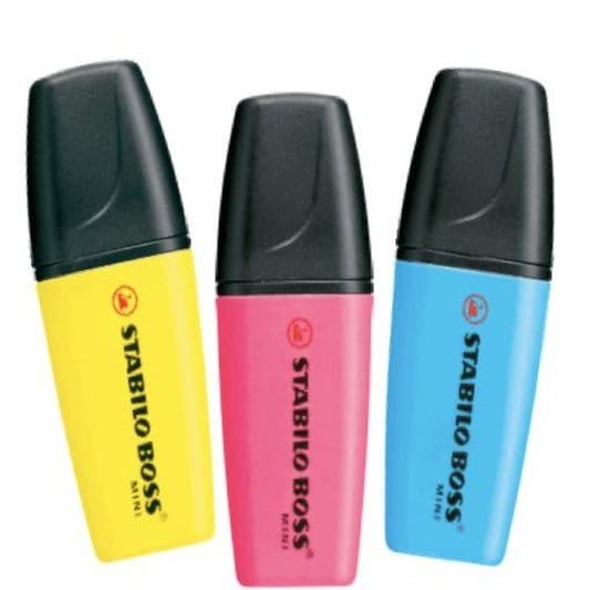 Stabilo Mini 3 Color Pack || الوان فسفورية ستابيلو ٣ الوان ميني مقاومة للجفاف - مكتبة اكسبريس الكويت