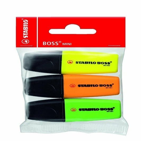 Stabilo Mini 3 Color Pack || الوان فسفورية ستابيلو ٣ الوان ميني مقاومة للجفاف⁩ - مكتبة اكسبريس الكويت
