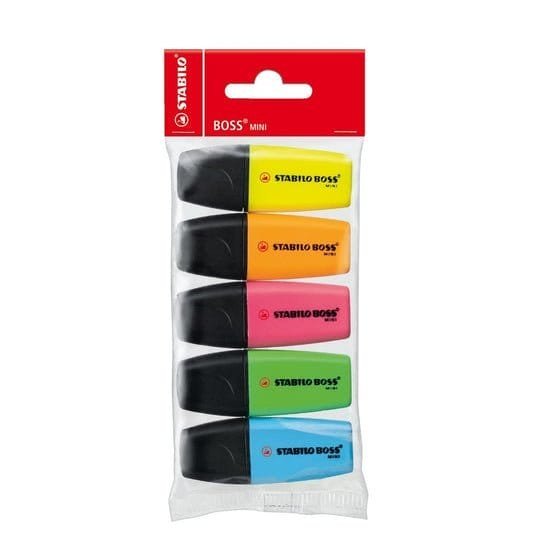 Stabilo Mini Highlighter 5 Pack || باكيت الوان فسفوري ستابيلو ٥ لون⁩ ميني - مكتبة اكسبريس الكويت