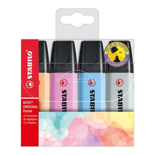 Stabilo Pastel 4 Color Highlighters || اقلام ستابيلو فسفوري ٤ لون - مكتبة اكسبريس الكويت