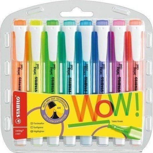 Stabilo Swing Cool Highlighters 8 Colors || اقلام فسفورية ملونة ستابيلو ٨ الوان مقاومة للجفاف⁩ - مكتبة اكسبريس الكويت