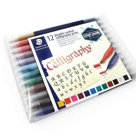 Staedtler 12 Double Ended Calligraphy Pens II أقلام تخطيط ثنائية الرأس عدد ١٢ ماركة ستيدلر⁩ - مكتبة اكسبريس الكويت