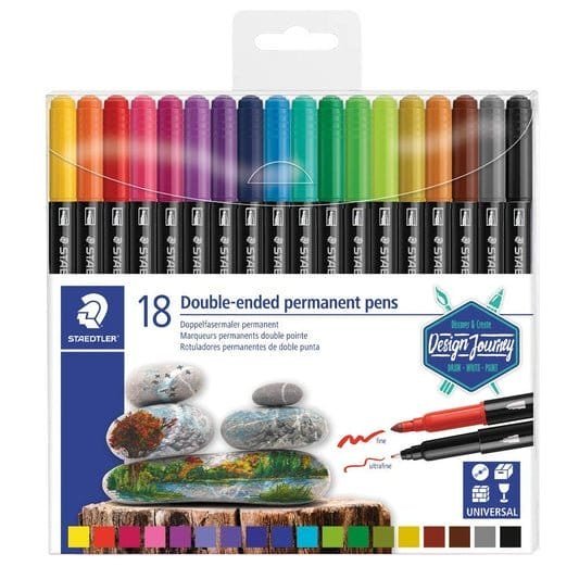 Staedtler 18 Double Ended Permanent Pens - مكتبة اكسبريس الكويت