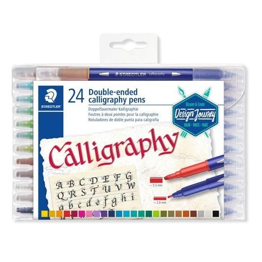 Staedtler 24 Double Ended Calligraphy Pens II أقلام تخطيط ثنائية الرأس عدد ٢٤ ماركة ستيدلر - مكتبة اكسبريس الكويت