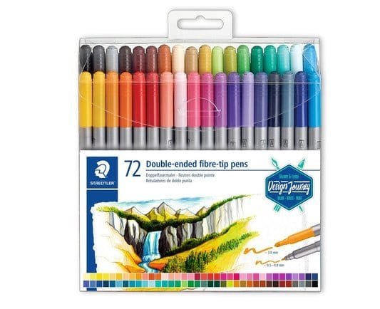 Staedtler 72 double ended fibre - tip pens II اقلام تلوين فايبر تب ثنائية الرأس عدد ٧٢ ماركة ستيدلر - مكتبة اكسبريس الكويت