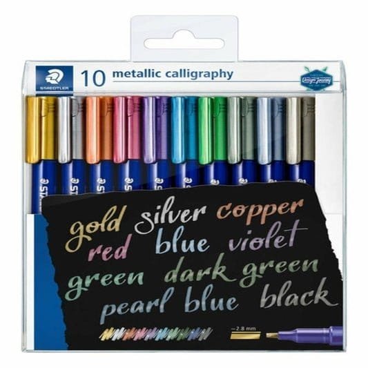 STAEDTLER Design Journey Metallic Calligraphy 10 Pens || الوان ميتاليك ستدلر 10 لون - مكتبة اكسبريس الكويت