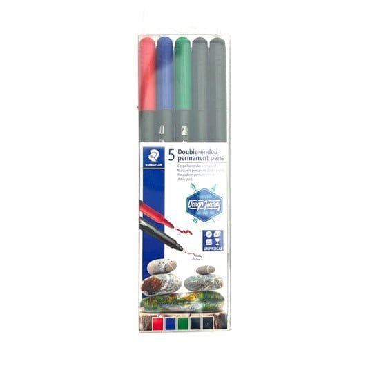 Staedtler Double Ended Permanent Pen 5 Colors || اقلام حبر ثابتة ستدلر ٥ لون - مكتبة اكسبريس الكويت