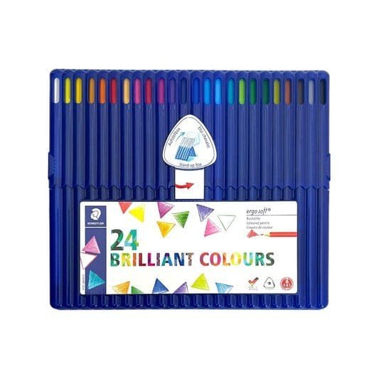 Staedtler Ergo Soft 24 Triangular Colored Pencils || الوان خشبية ستدلر مثلثة ناعمه ٢٤ لون - مكتبة اكسبريس الكويت
