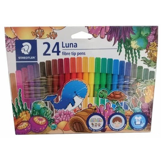 Staedtler Fibre Tip Pens 24 Colored Pens || الوان شينية ستدلر 24 لون - مكتبة اكسبريس الكويت
