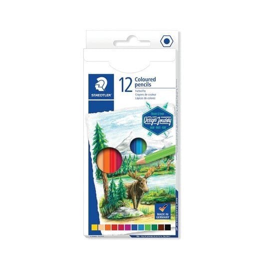 Staedtler Hexagonal Colored Pencils 12 Colors || الوان خشبية سداسية ستدلر ١٢ لون - مكتبة اكسبريس الكويت