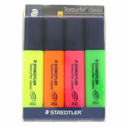 Staedtler Highlighter 4 Colors || اقلام فسفوري ستدلر ٤ لون - مكتبة اكسبريس الكويت