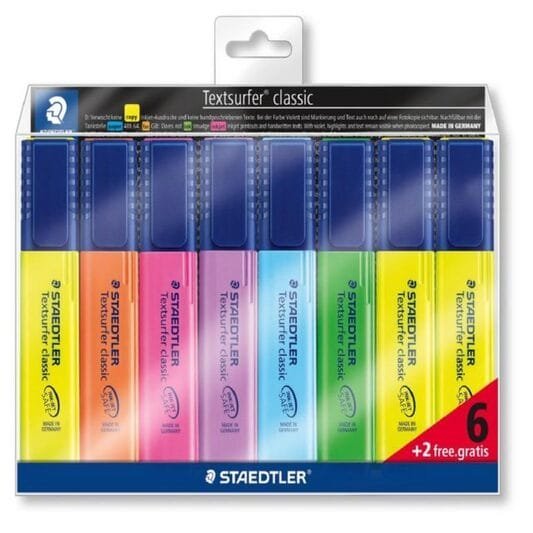staedtler highlighter 8 colors || اقلام فسفوري ستدلر ٨ لون - مكتبة اكسبريس الكويت