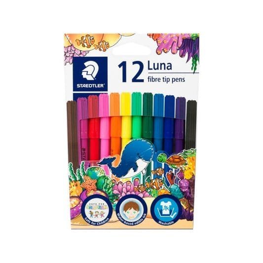 Staedtler Luna Felt tip Colored Markers 12 || الوان شينية ستدلر لونا ١٢ لون - مكتبة اكسبريس الكويت