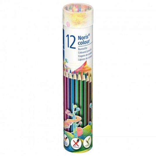 Staedtler Noris 12 Color || اقلام ستدلر نوريس ضد الكسر 12 حبه علبه حديد دائرية - مكتبة اكسبريس الكويت