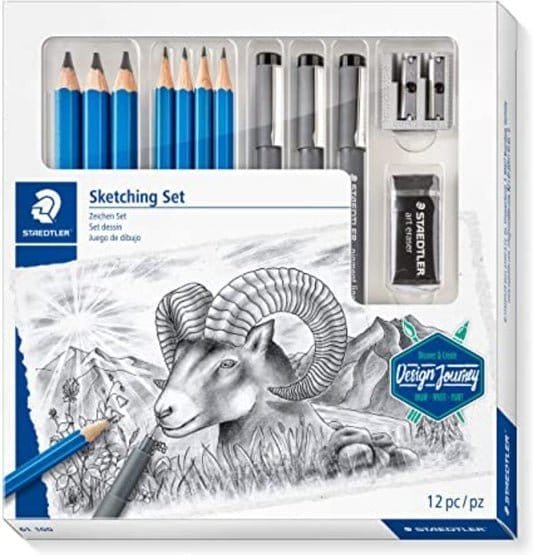 Staedtler Sketching Set 12 Pcs || مجموعة اقلام رسم سكتش ستدلر 12 قطعه - مكتبة اكسبريس الكويت