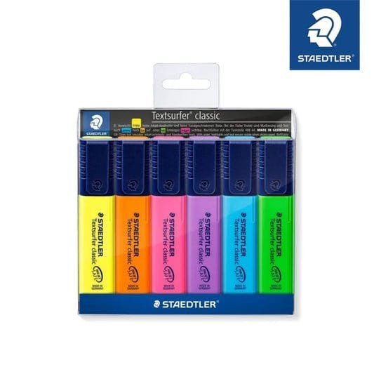 Staedtler Textsurfer Pastel Highlighter 6 Colors || أقلام فسفوري ستدلر الوان باستيل ٦ لون - مكتبة اكسبريس الكويت