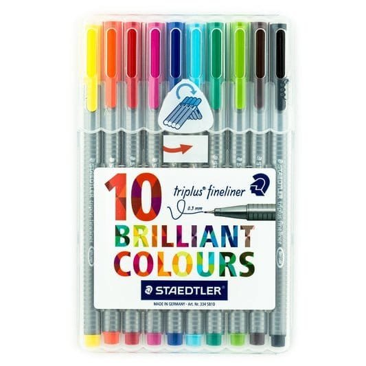 Staedtler Triplus Fineliner Brilliant Colors 10 Colors|| الوان ستدلر فاينلاينر ملونة ضعيفه⁩ ١٠ لون - مكتبة اكسبريس الكويت