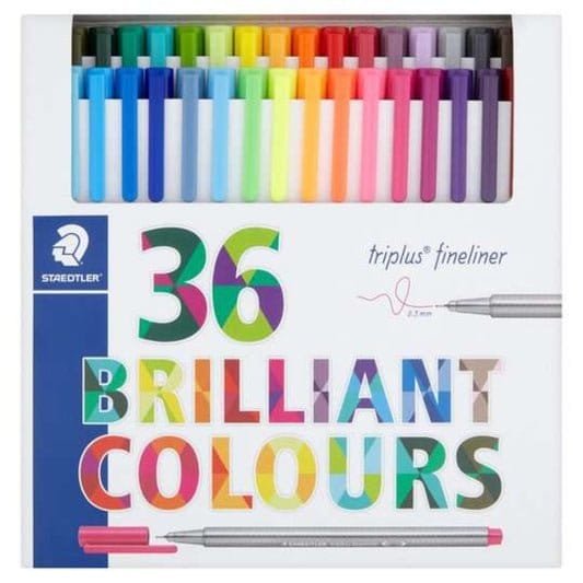 Staedtler Triplus Fineliner Brilliant Colors 36 Color || الوان ستدلر فاينلاينر ٣٦ لون ملونة ضعيفه⁩ - مكتبة اكسبريس الكويت