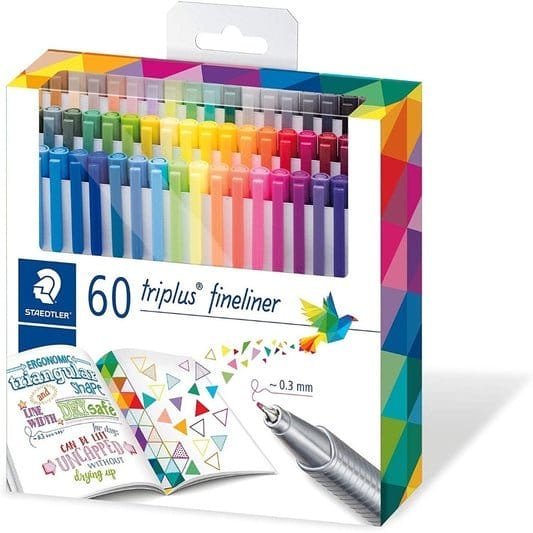 Staedtler Triplus Fineliner Brilliant Colors 60 Colors || الوان ستدلر فاينلاينر ٦٠ لون ملونة ضعيفه⁩ - مكتبة اكسبريس الكويت