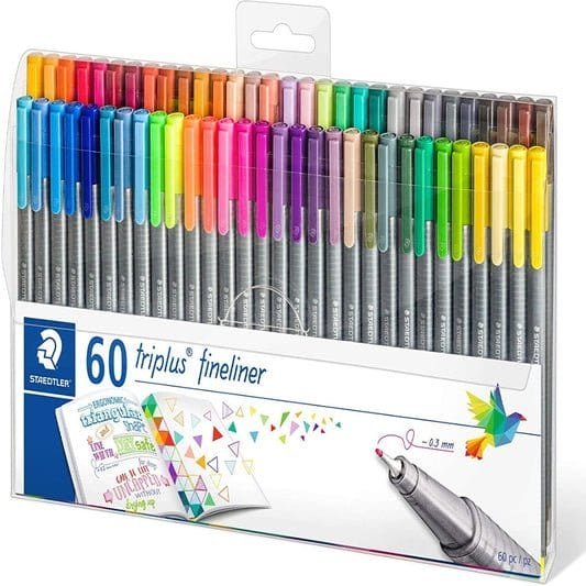 Staedtler triplus fineliner Triangular 60 colors || الوان ستدلر المثلثه سن رفيع فاين لينير 60 لون - مكتبة اكسبريس الكويت