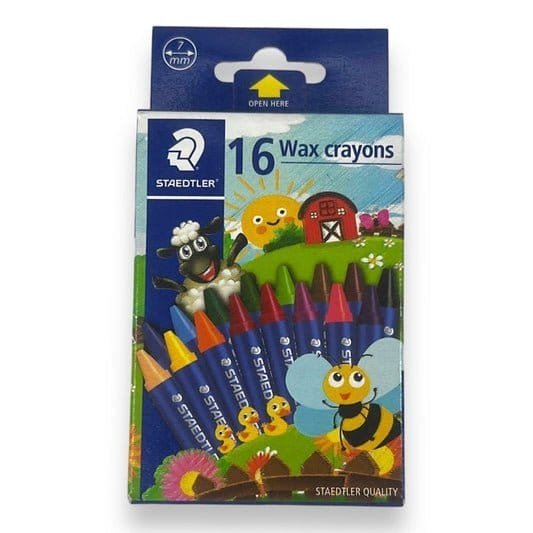 Staedtler Wax Crayons 16 Colors || الوان شمعية ستدلر ١٦ لون - مكتبة اكسبريس الكويت