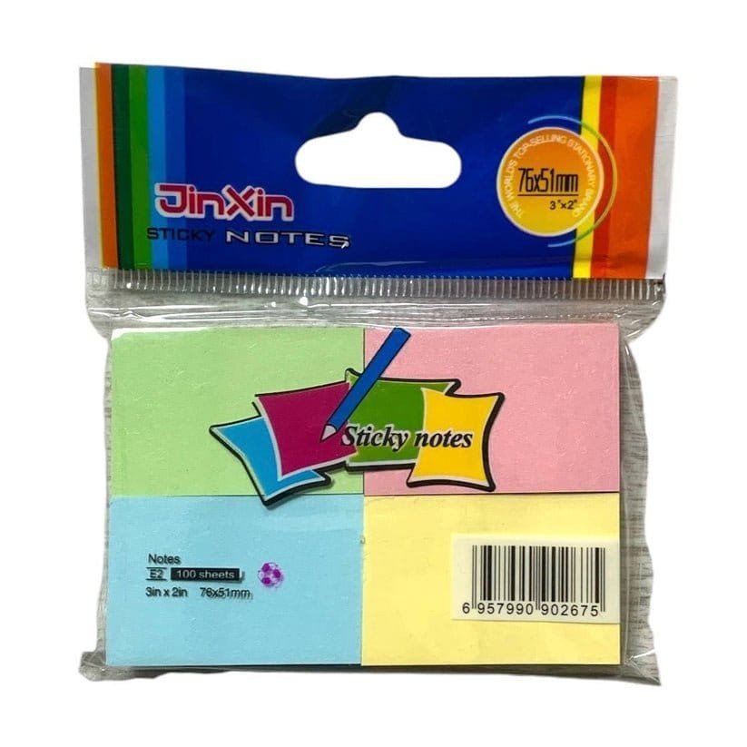 Sticky Notes 4 Colors 3x2 || ورق ملاحظات لاصق ٤ لون حجم ٣*٢ - مكتبة اكسبريس الكويت