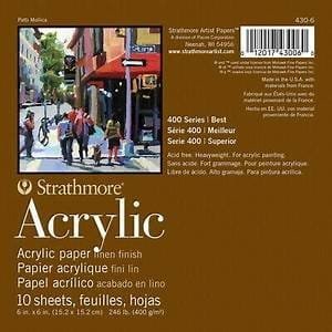 Strathmore 400 Series Acrylic Paper Pad 15.2*15.2 CM 400 GM|| دفتر اكريليك حجم ١٥*١٥ ستراثمور - مكتبة اكسبريس الكويت