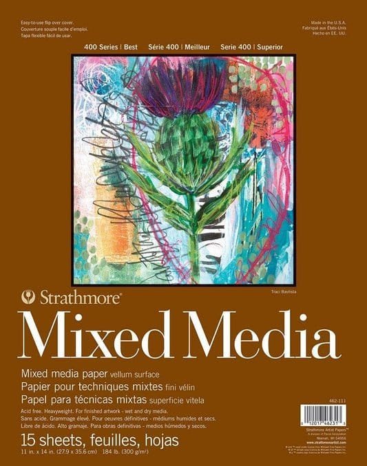 Strathmore Mixed Media Pad 15 sheets || دفتر رسم ستراثمور ميكس ميديا - مكتبة اكسبريس الكويت
