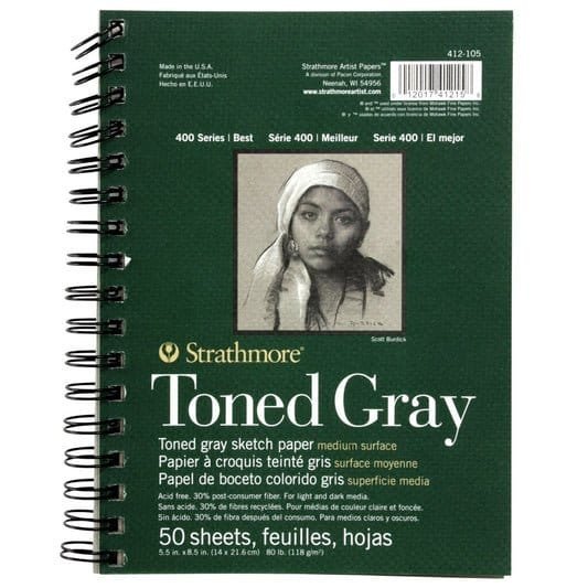 Strathmore Toned Gray || دفتر رسم تون رمادي صغير - مكتبة اكسبريس الكويت