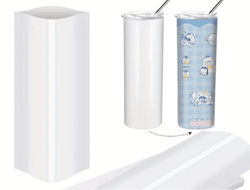 Sublimation Shrink Wrap Sleeves Paper 12 x 25 cm || ورق انكماش حراري للأكواب و المطارات - مكتبة اكسبريس الكويت