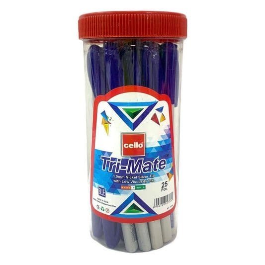 Tri - Mate Cello Pens 25 Pk || مجموعة اقلام حبر ازرق سيلو ٢٥ قلم - مكتبة اكسبريس الكويت