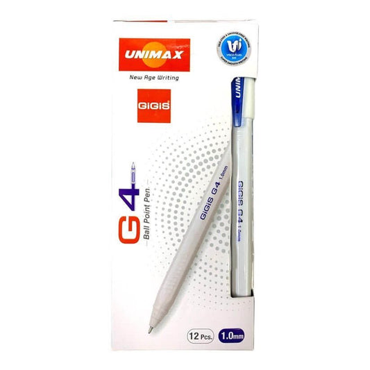 Unimax Blue Pens Pack 12 Pcs || باكيت اقلام حبر لون ازرق يونيماكس ١٢ حبة - مكتبة اكسبريس الكويت