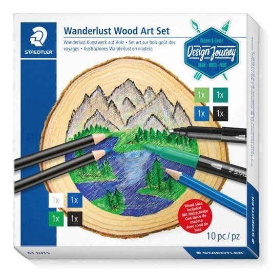 Wanderlust Wood Art Set || مجموعة التلوين على الخشب ستدلر - مكتبة اكسبريس الكويت