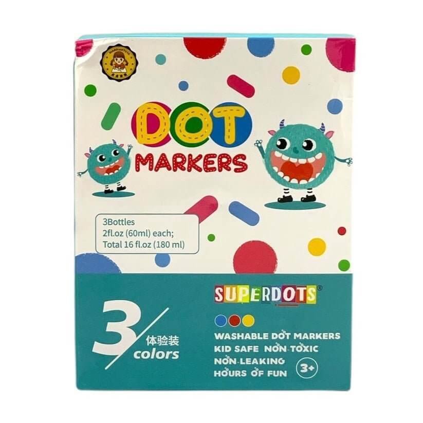 Washable Dot Markers 3 Colors || الوان طباعات دوت ماركر عدد ٣ لون - مكتبة اكسبريس الكويت