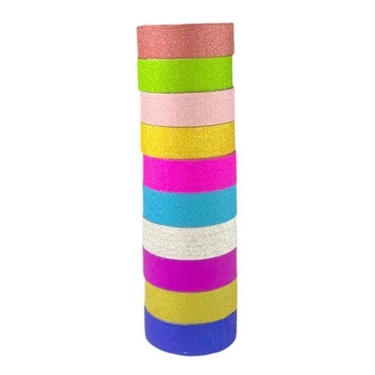 Washi Tape Glitter Color 8 Pcs || واشي تيب الوان قليتر ٨ لون - مكتبة اكسبريس الكويت