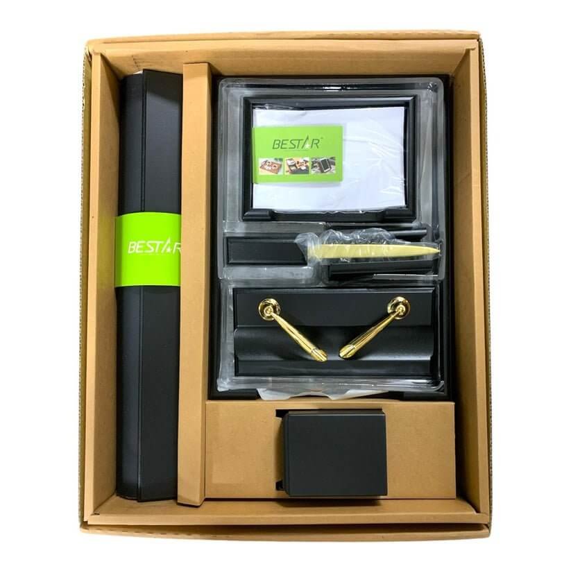 Wooden Desk Set 9 PCS Black Color || طقم مكتب خشب اسود عدد ٩ قطع - مكتبة اكسبريس الكويت